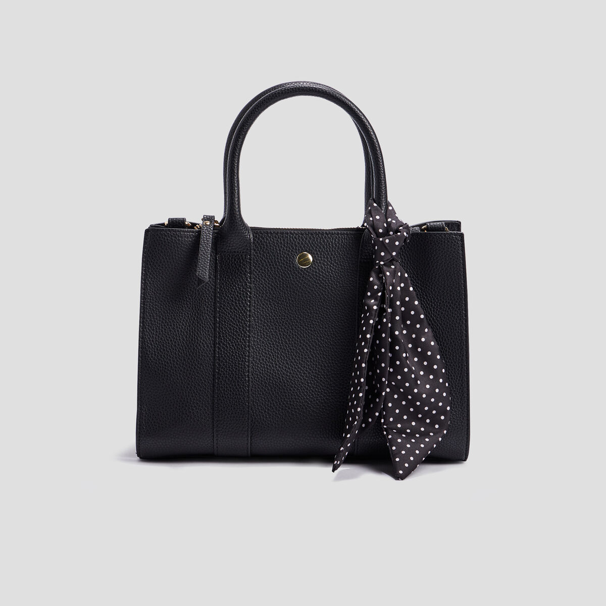 Sac rectangulaire avec foulard noir femme