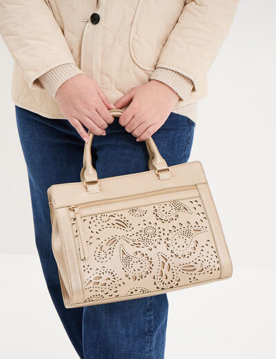 Sac rectangulaire bandouli&egrave;re ajustable couleur or femme