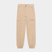 Pantalon cargo taille haute ajustable sable femme