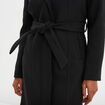 Manteau long ceintur&eacute; &agrave; capuche noir femme