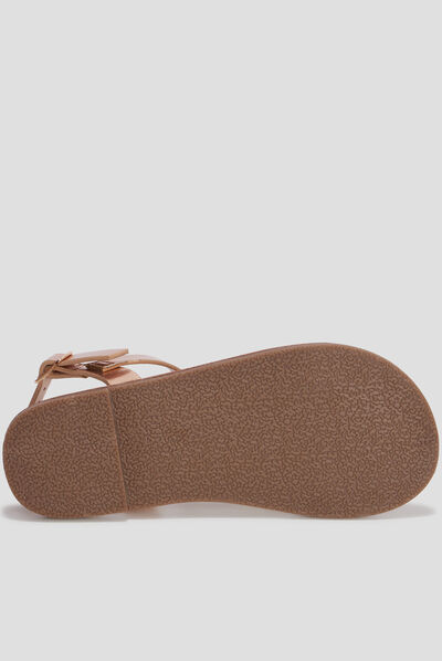 Sandales plates jaune or fille
