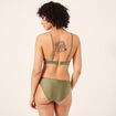 Haut de maillot brassière avec anneaux vert kaki femme