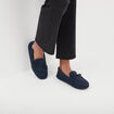 Chaussons mocassins aspect suédine bleu homme