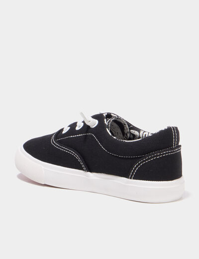 Tennis basses en toile noir gar&ccedil;on