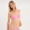 Soutien-gorge corbeille padd&eacute; dentelle mauve femme