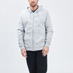 Sweat zipp&eacute; molleton &agrave; capuche gris homme
