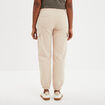 Pantalon cargo taille haute ajustable beige femme
