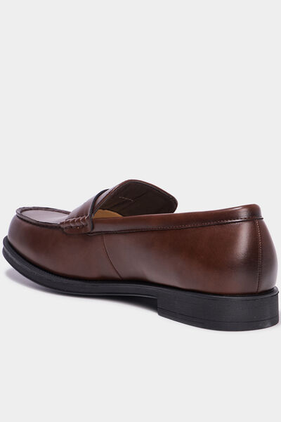 Mocassins &agrave; bout rond marron homme