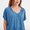 T-shirt col en V bijou Mosquitos bleu foncé femme