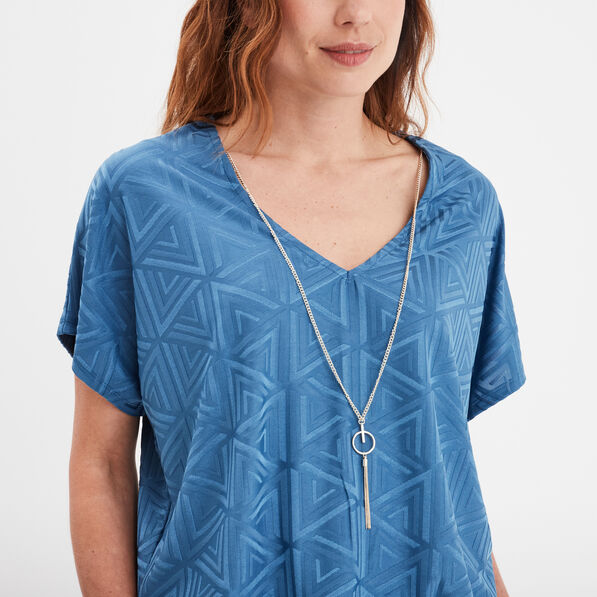t shirt col en v bijou mosquitos bleu fonce femme T-shirt col en V bijou Mosquitos bleu foncé femme