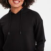 Sweat à capuche hoodie crop top coton noir femme