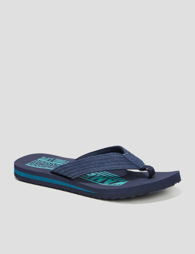 Tongs brides en jean bleu homme