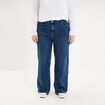 Jean taille haute wide leg cropped denim stone femme grande taille