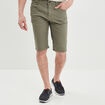 Bermuda droit stretch 5 poches coton vert kaki homme