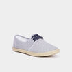 Derbies en toile &agrave; lacets bleu marine femme