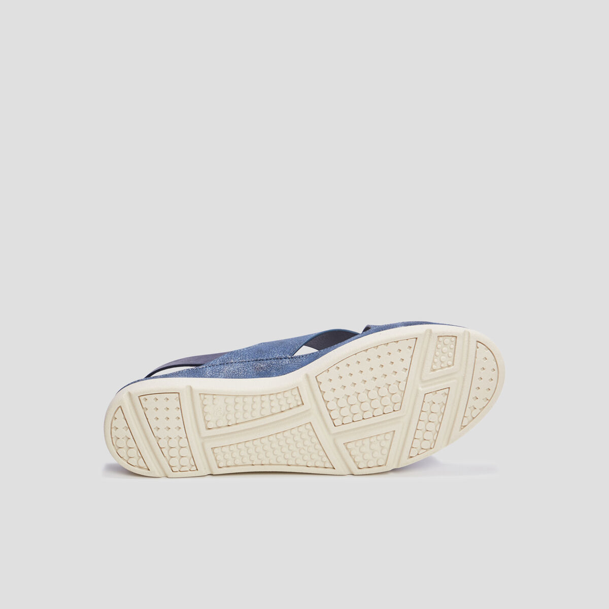 Mules pied large Confortissimo bleu femme