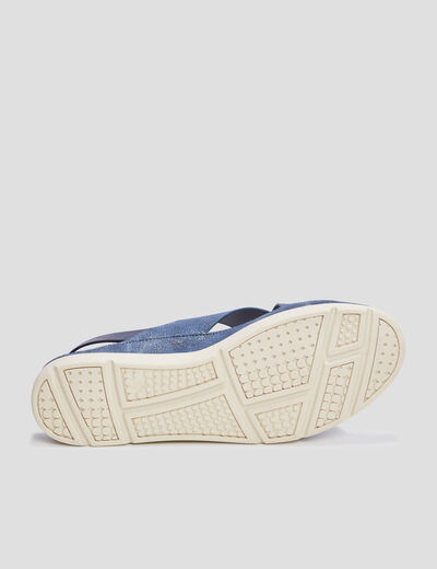 Mules pied large Confortissimo bleu femme