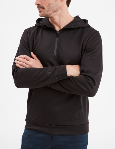 Sweat à capuche hoodie zippé noir homme