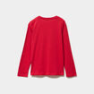 T-shirt de No&euml;l manches longues coton rouge gar&ccedil;on
