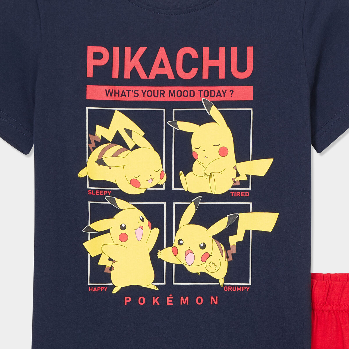 Ensemble pyjama short Pok&eacute;mon Pikachu bleu gar&ccedil;on