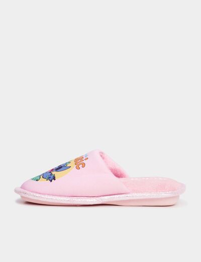 Chaussons mules Stitch rose fille