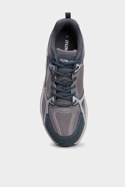 Baskets running lacets &eacute;lastiqu&eacute;s bleu homme