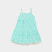 Robe broderie anglaise &agrave; bretelles coton vert clair fille