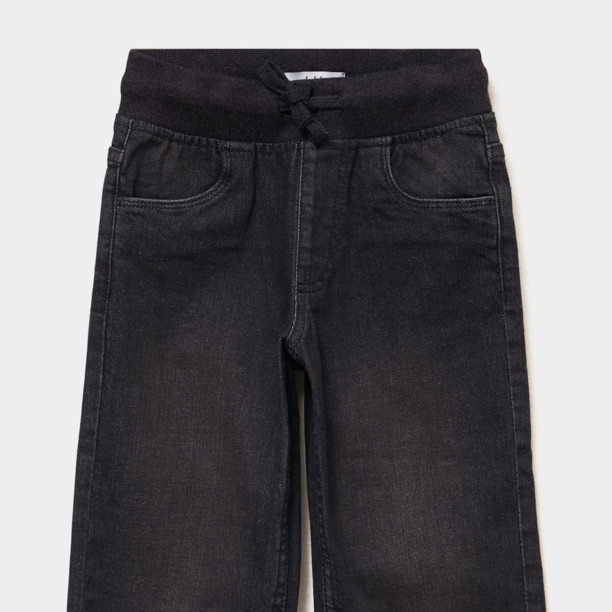 Jeans regular taille &eacute;lastiqu&eacute;e denim noir gar&ccedil;on