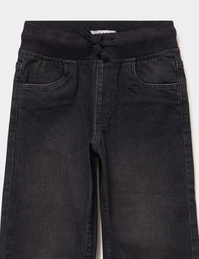 Jeans regular taille &eacute;lastiqu&eacute;e denim noir gar&ccedil;on