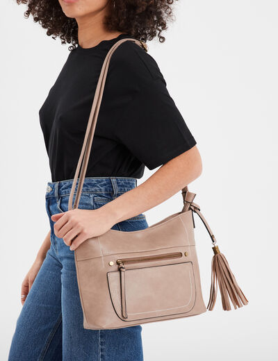 Sac en bandoulière sable femme