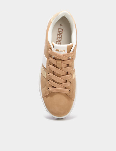 Tennis basses avec lacets sable femme