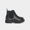 Bottines chelsea zippées paillettes noir bébé fille