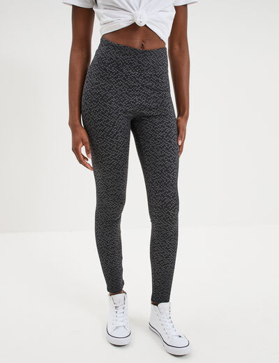 Legging taille haute coton noir femme