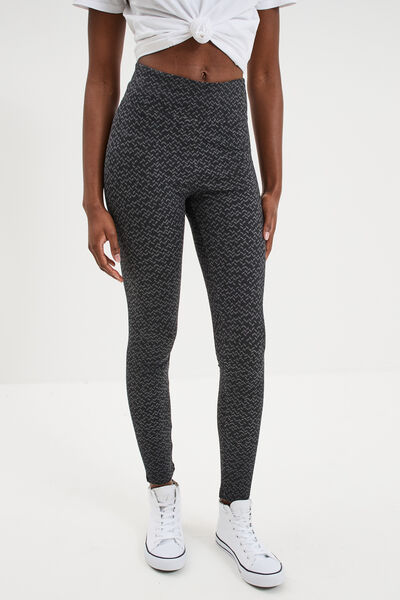 Legging taille haute coton noir femme