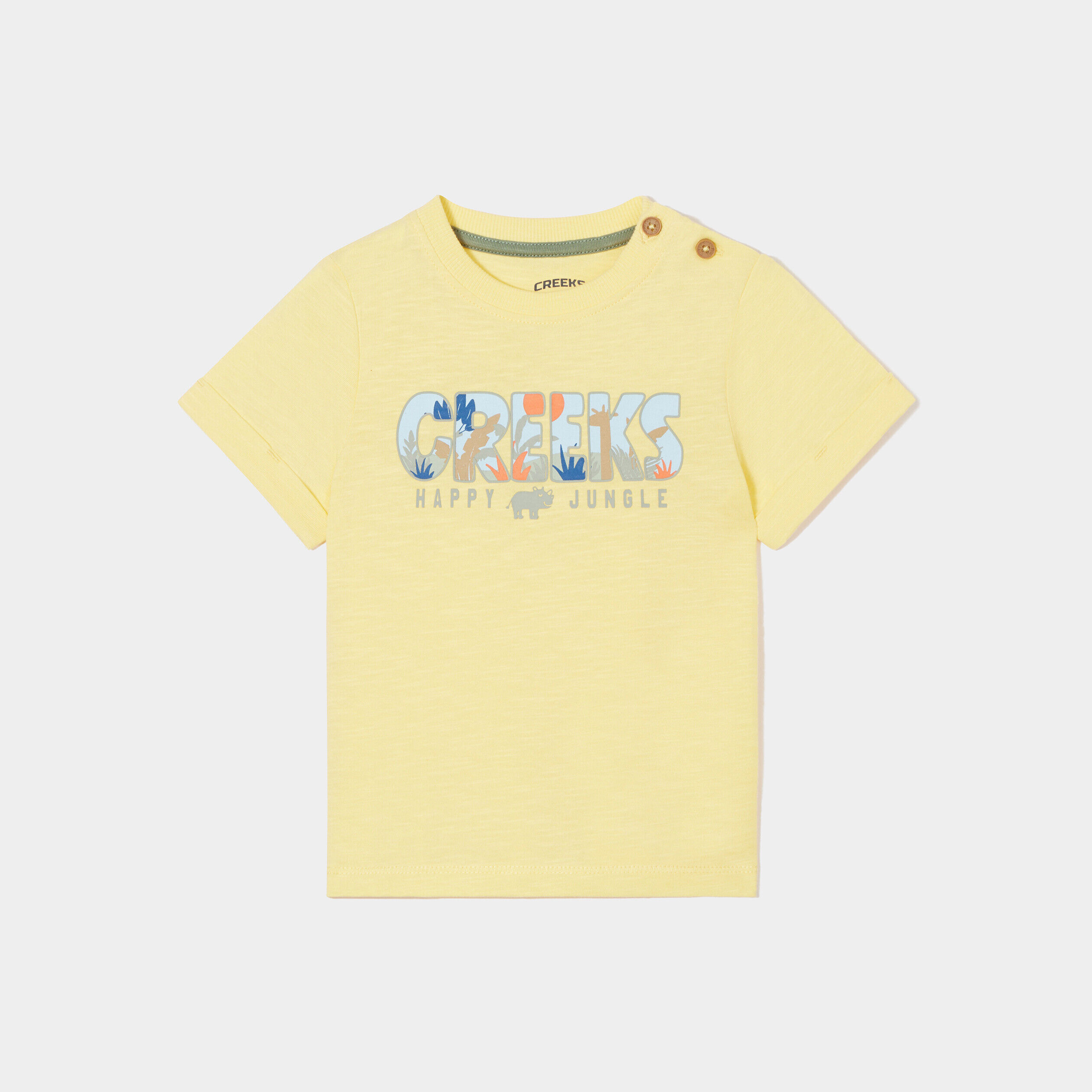 T-shirt manches courtes coton Creeks jaune bébé garçon CREEKS