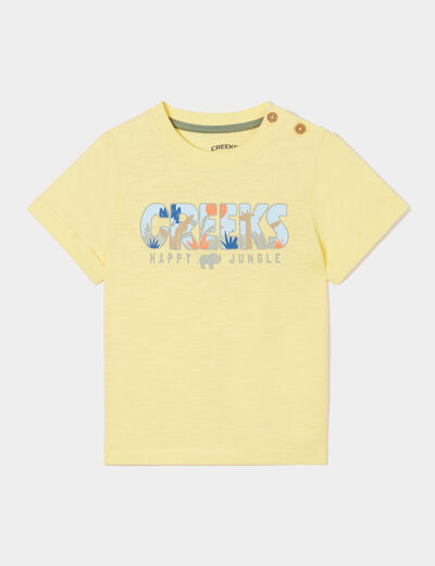 T-shirt manches courtes coton Creeks jaune bébé garçon