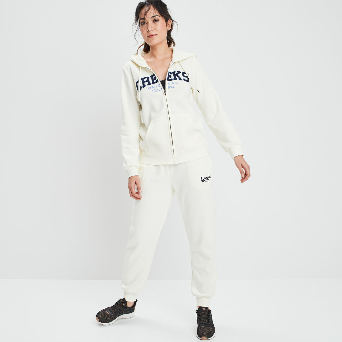 Pantalon jogging droit sable femme