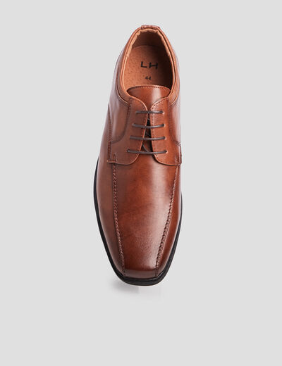 Derbies à lacets à bout carré marron homme