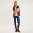 Gilet polaire col montant sans manches vieux rose femme
