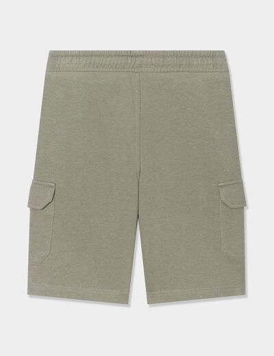 Short droit vert kaki garçon