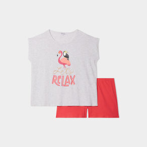 ensemble pyjama short et t shirt gris clair femmegt Ensemble pyjama short et t-shirt gris clair femme grande taille