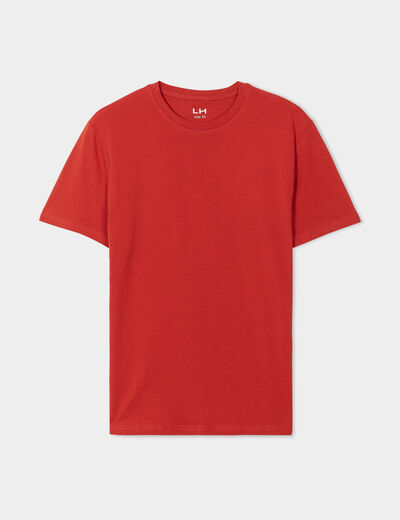 T-shirt droit en coton manches courtes rouge homme
