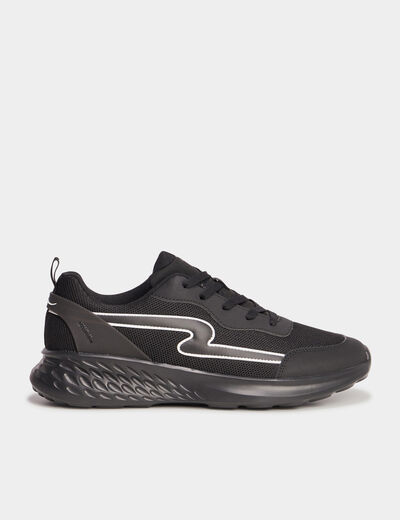 Baskets running à lacets noir homme
