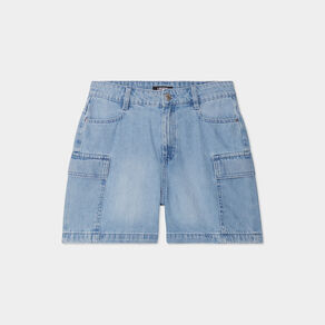 Short en jean cargo denim double stone femme