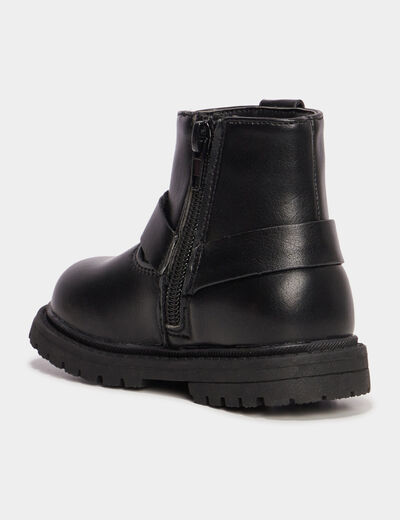 Bottines crantées avec boucles Liberto noir bébé fille