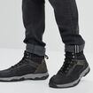 Bottines à lacets en cuir noir homme