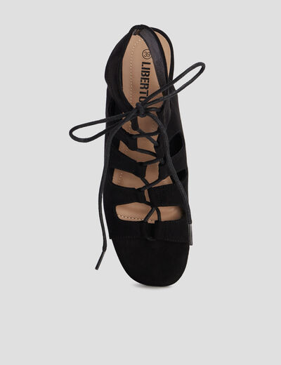 Sandales à talons et lacets Liberto noir femme