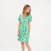 Robe patineuse manches courtes vert femme