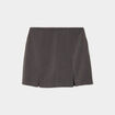 Jupe-short courte droite zippée gris foncé femme
