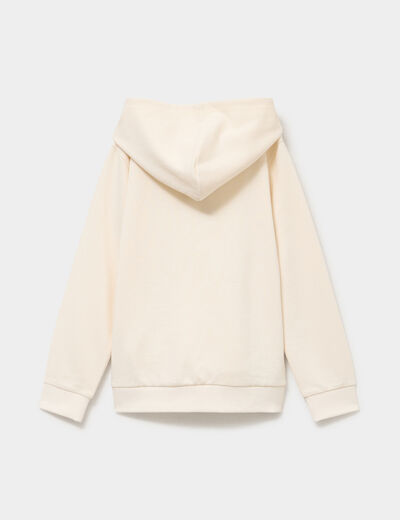 Sweat hoodie 1 poche Kappa ivoire fille